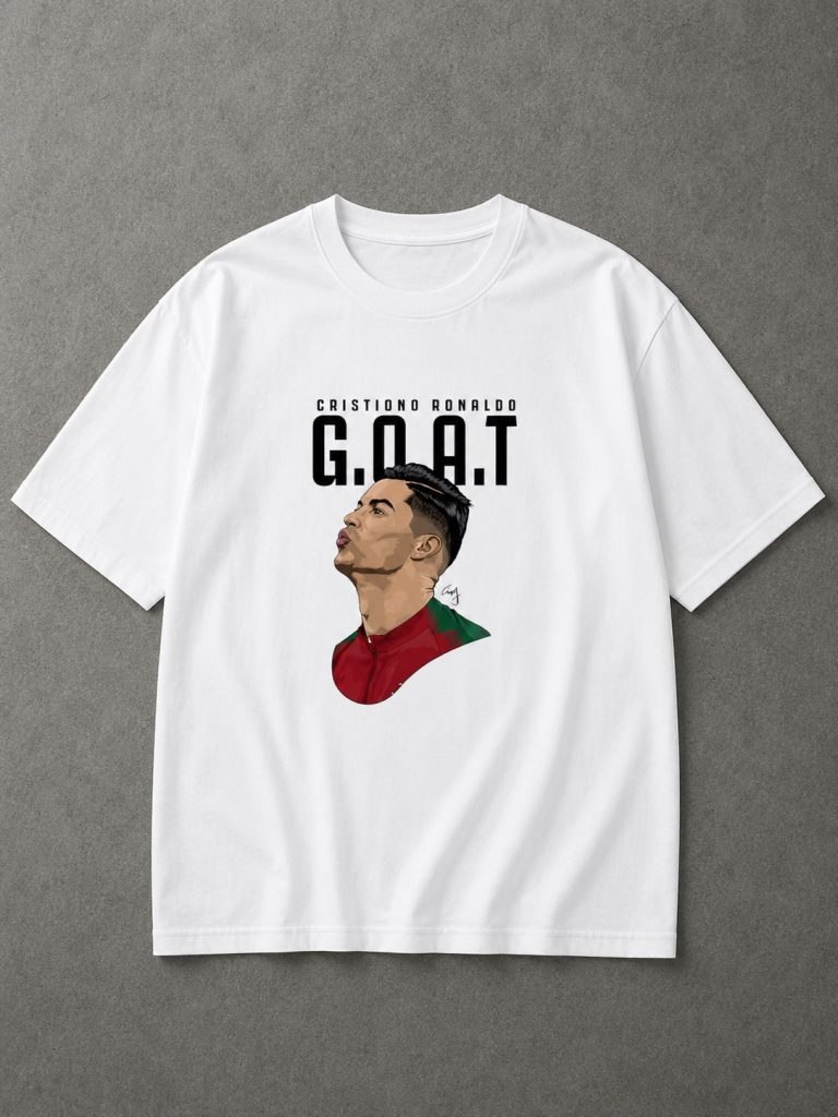 تیشرت کریستیانو رونالدو  طرح G.O.A.T